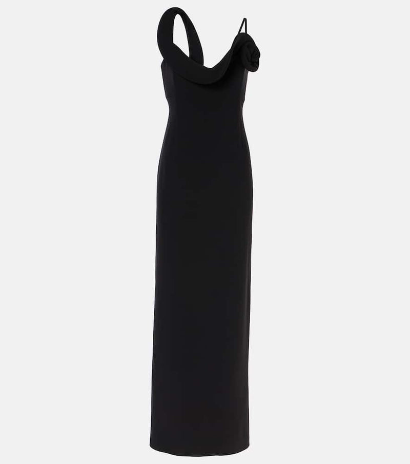 Magda Butrym Floral-appliqué wool-blend maxi dress