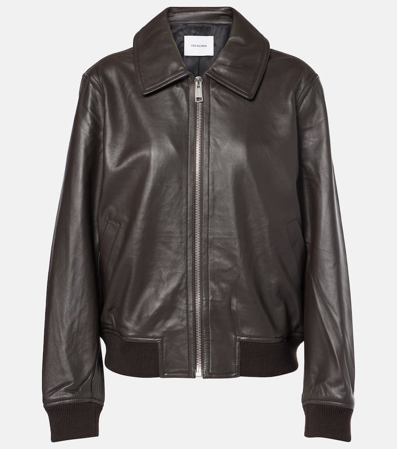 Yves Salomon Leather bomber jacket