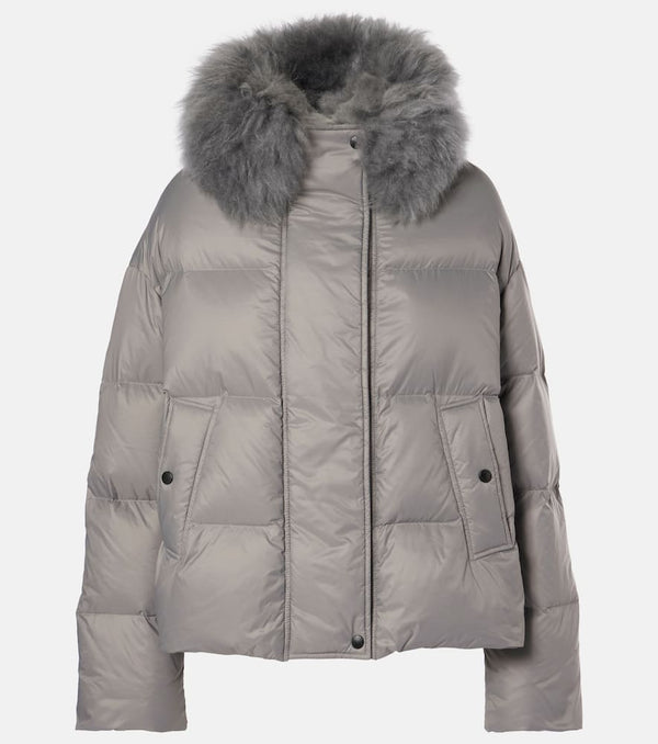 Yves Salomon Shearling-trimmed quilted down jacket