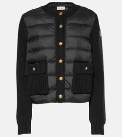 Moncler Down-paneled virgin wool cardigan