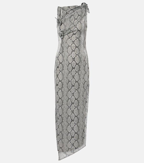 Coperni Snake-effect asymmetric maxi dress