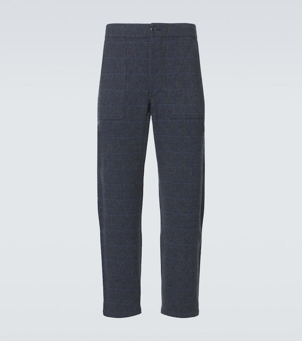 God's True Cashmere Herringbone checked cashmere straight pants