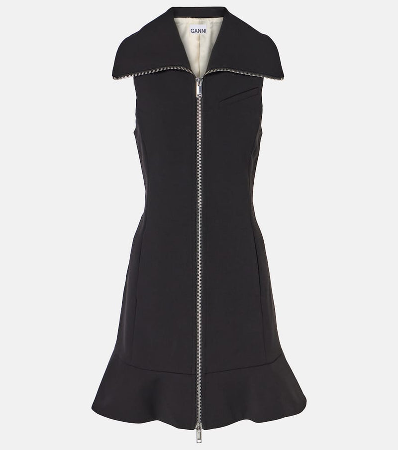 Ganni Zipped crêpe minidress