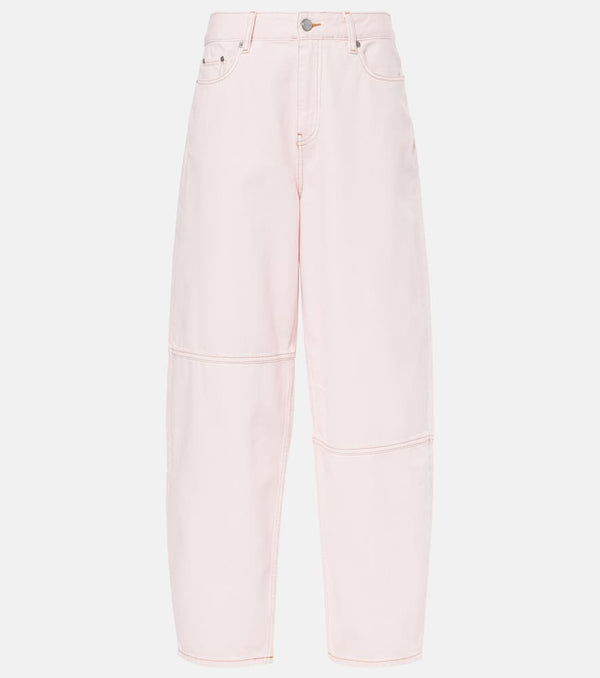 Ganni Mid-rise barrel-leg jeans