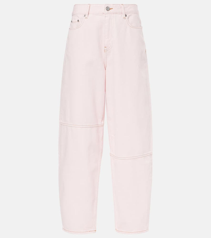 Ganni Mid-rise barrel-leg jeans