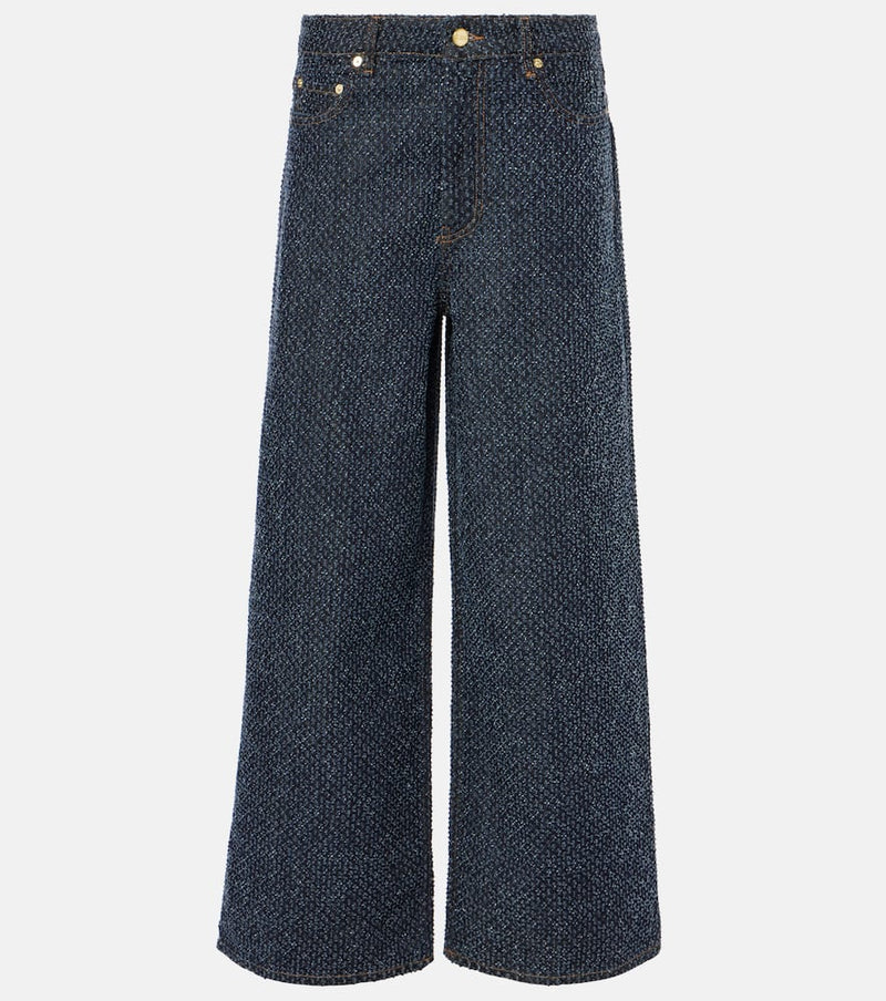 Ganni Fluffy mid-rise wide-leg jeans