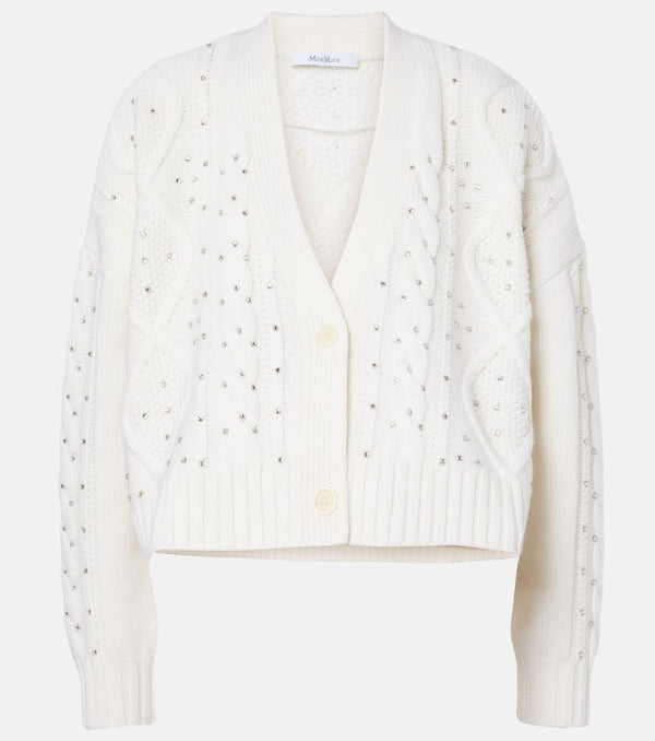 Max Mara Musica cable-knit wool and cashmere cardigan