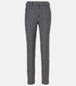 Norma Kamali Houndstooth high-rise slim pants