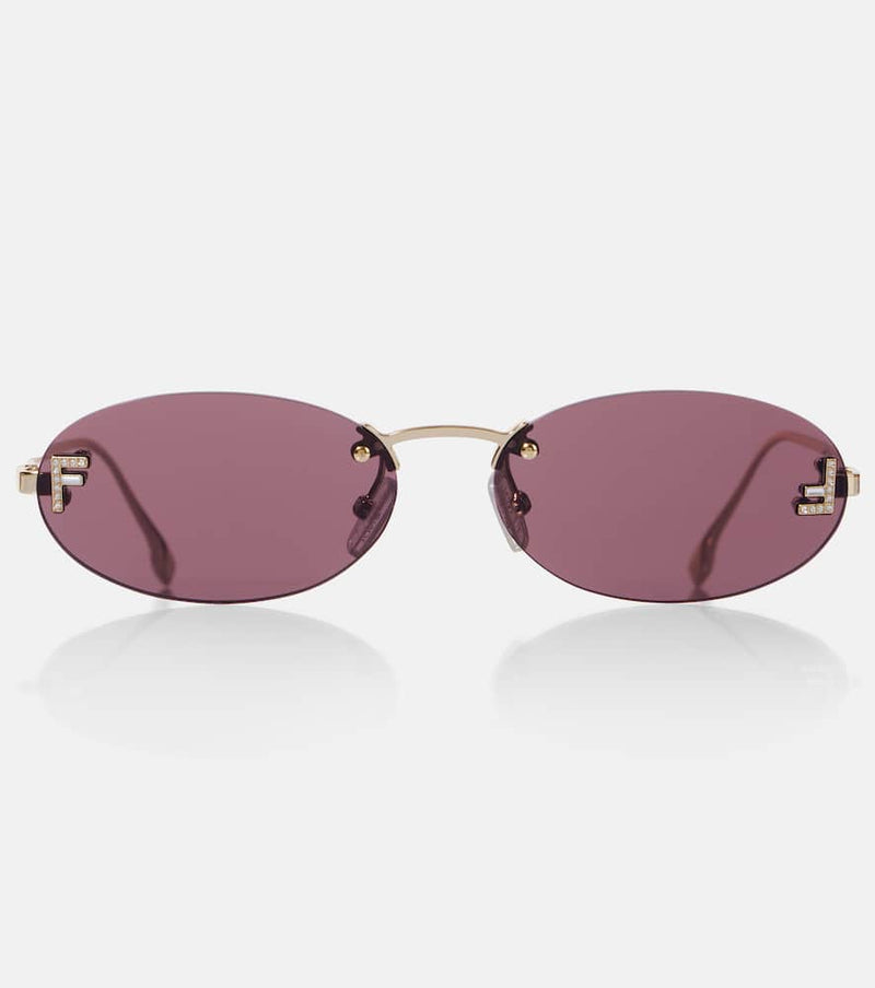 Fendi First Crystal oval sunglasses