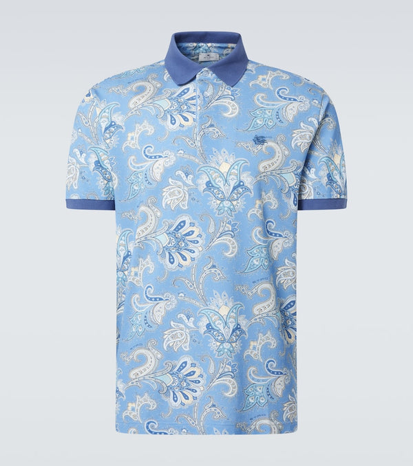 Etro Paisley piqué cotton polo shirt