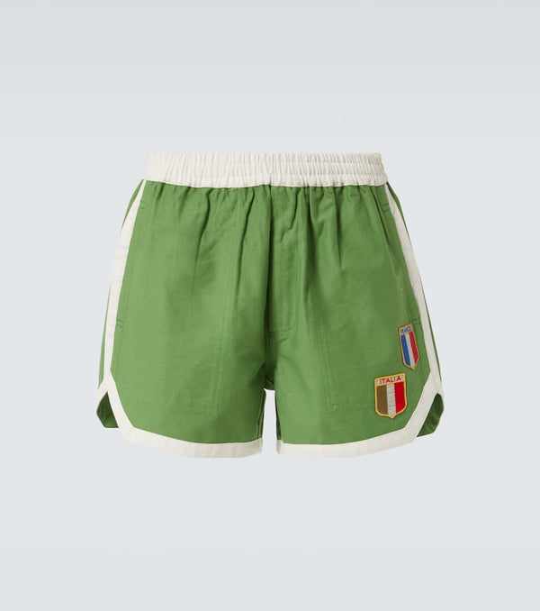 Bode Euro appliqué cotton shorts