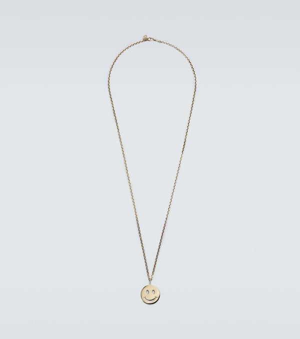 Sydney Evan Happy Face 14kt gold charm necklace