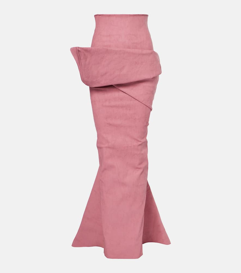 Rick Owens Draped cotton-blend maxi skirt