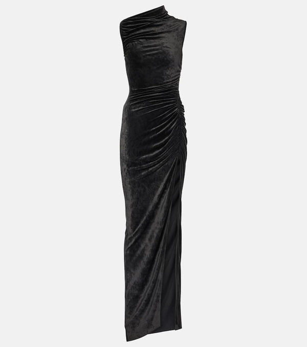 Rick Owens Lilies Svita ruched velvet jersey gown