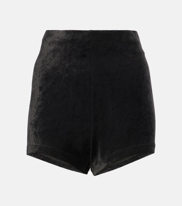 Rick Owens Lilies Dirt velvet jersey shorts