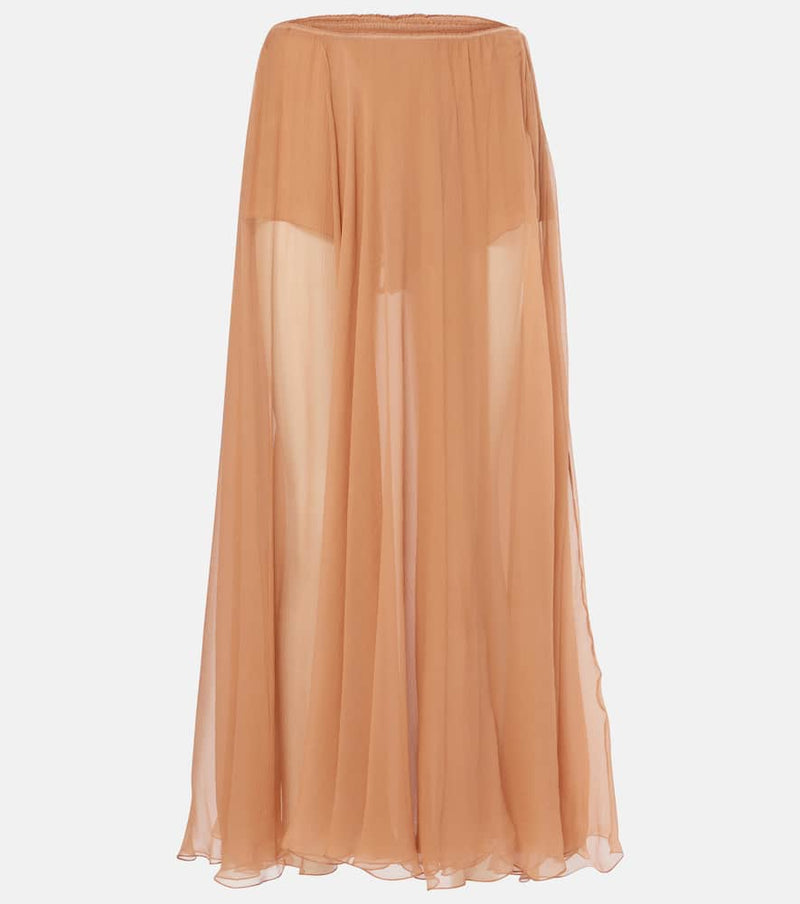 Chloé Silk muslin midi skirt