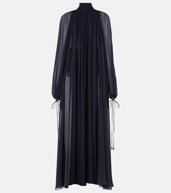 Chloé Gathered silk georgette maxi dress