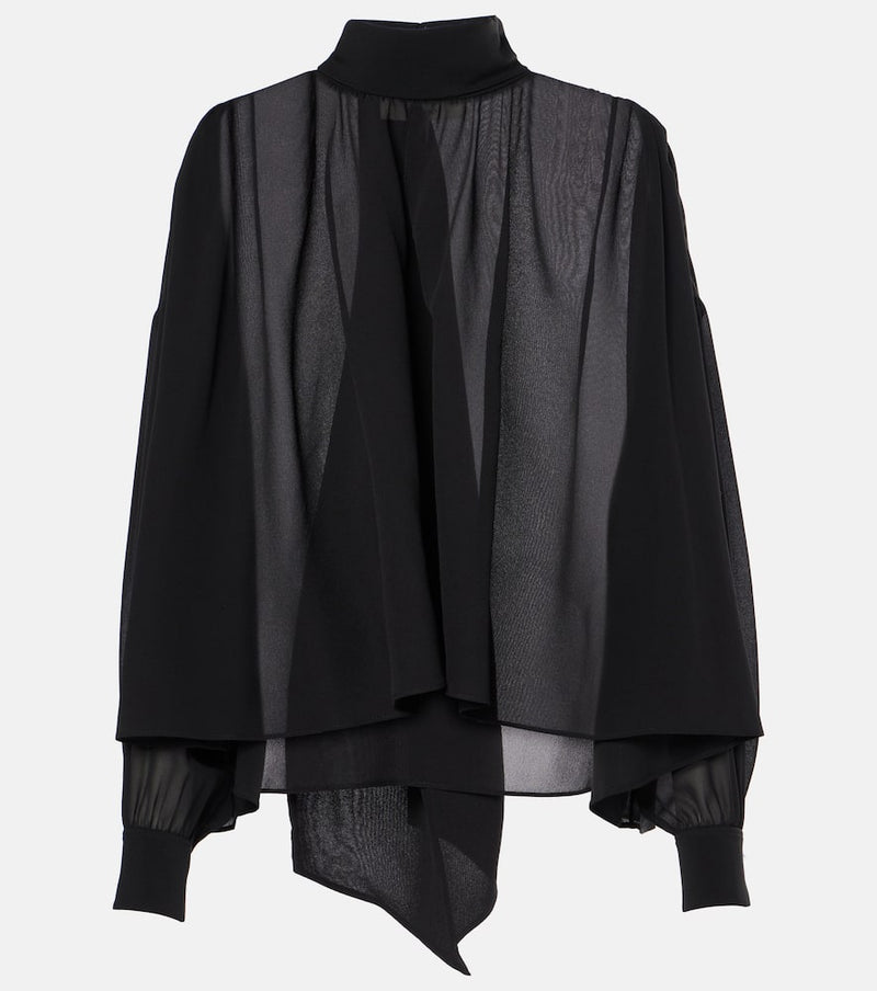 Chloé Tie-neck silk georgette blouse