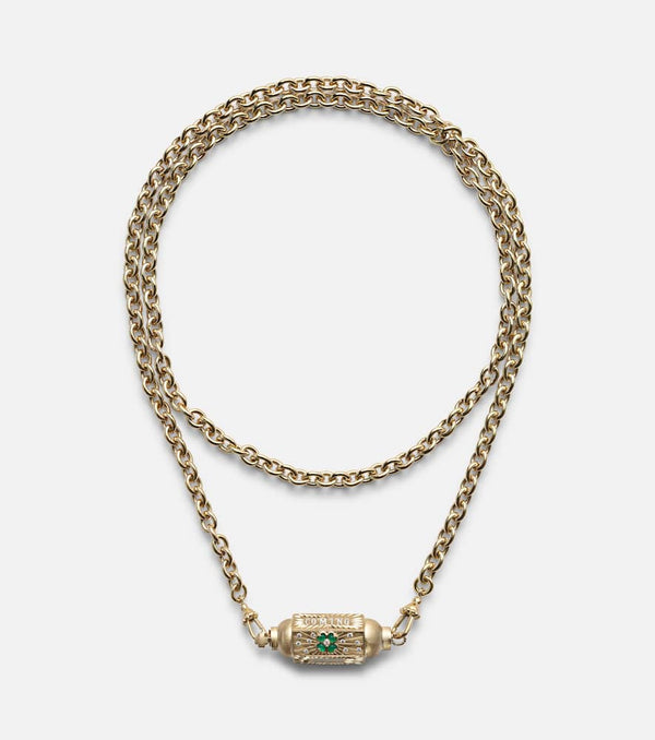 Marie Lichtenberg Good Things 14kt and 18kt gold locket necklace with diamonds and onyxes