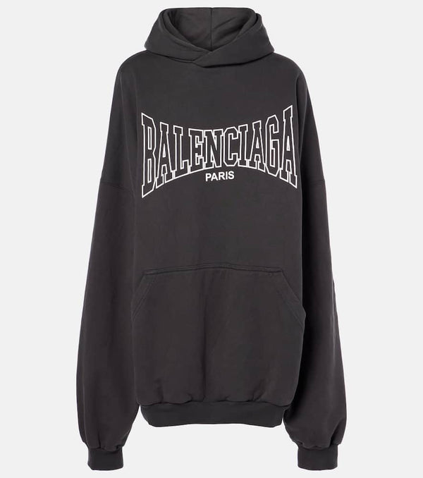 Balenciaga Logo cotton jersey hoodie