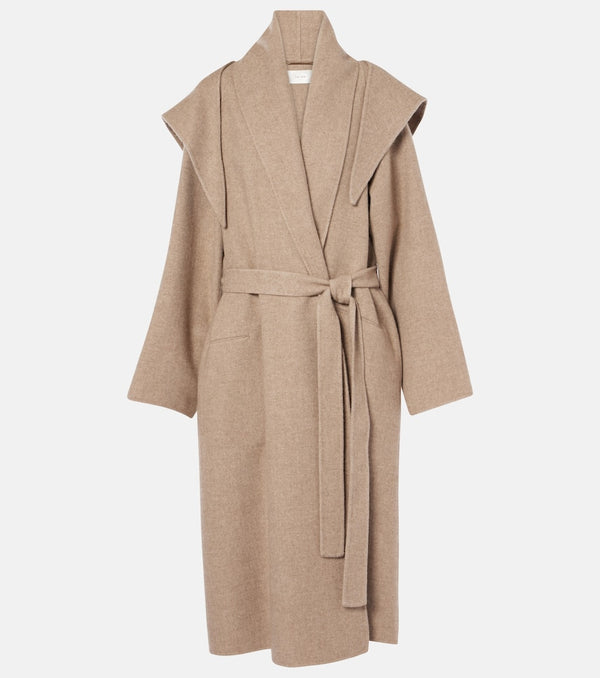 The Row Laguna cashmere flannel wrap coat