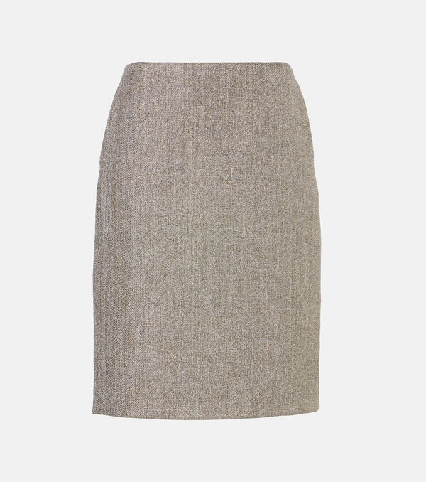 The Row Corinna lamé canvas pencil skirt