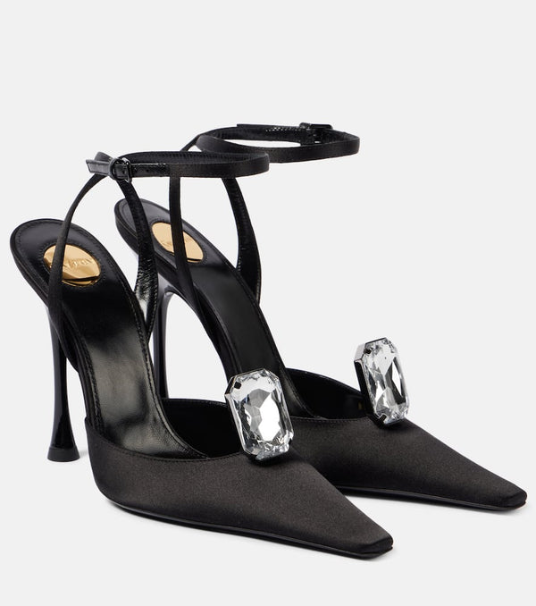 Saint Laurent New Diamond 110 satin slingback pumps