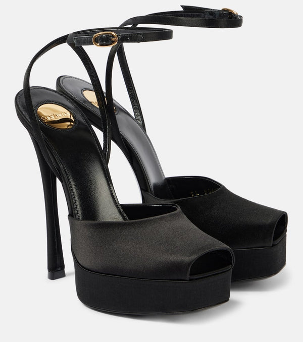 Saint Laurent 135 satin crêpe platform sandals