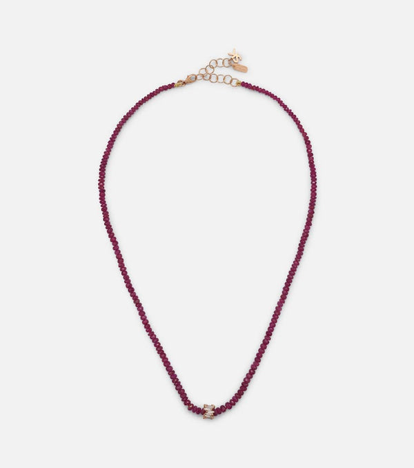 Suzanne Kalan Infinite 18kt rose gold necklace with rubies and diamonds