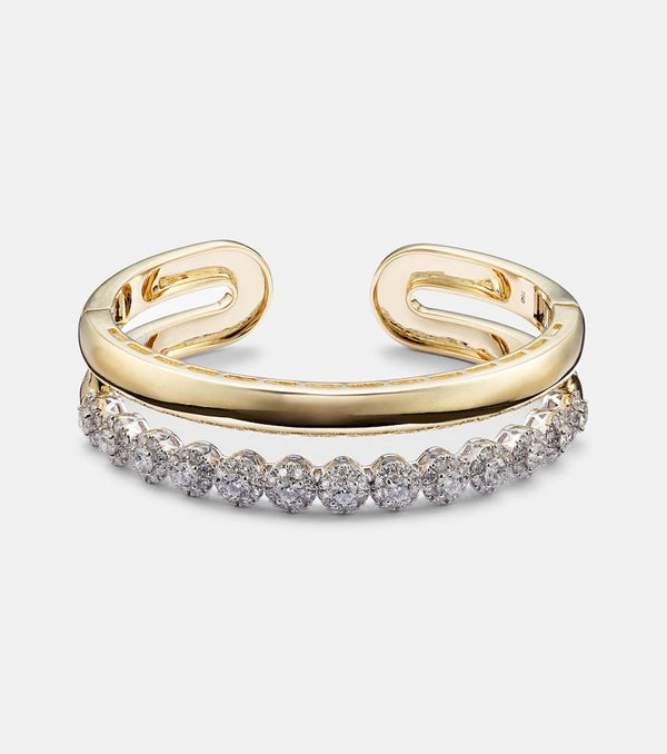 Yeprem 18kt white and yellow gold bracelet with diamonds