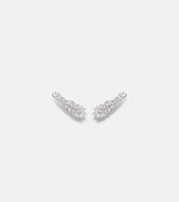 Yeprem Y-Not 18kt white gold clip-on earrings with diamonds