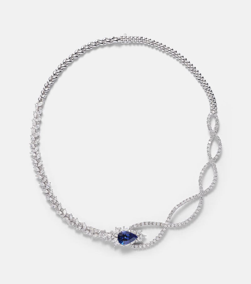 Yeprem Reign Supreme 18kt white gold necklace with tanzanite and diamonds