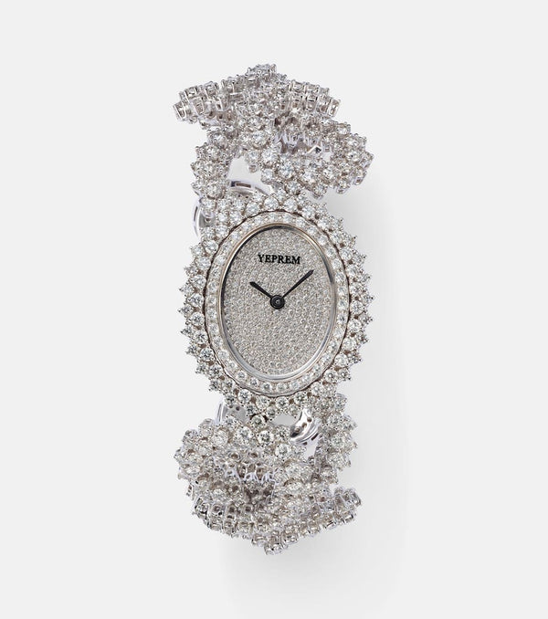 Yeprem Y-Momento 18kt white gold watch with diamonds