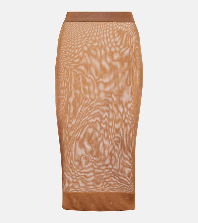 Saint Laurent Satin midi skirt