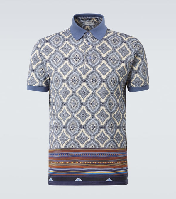 Etro Roma printed cotton polo shirt