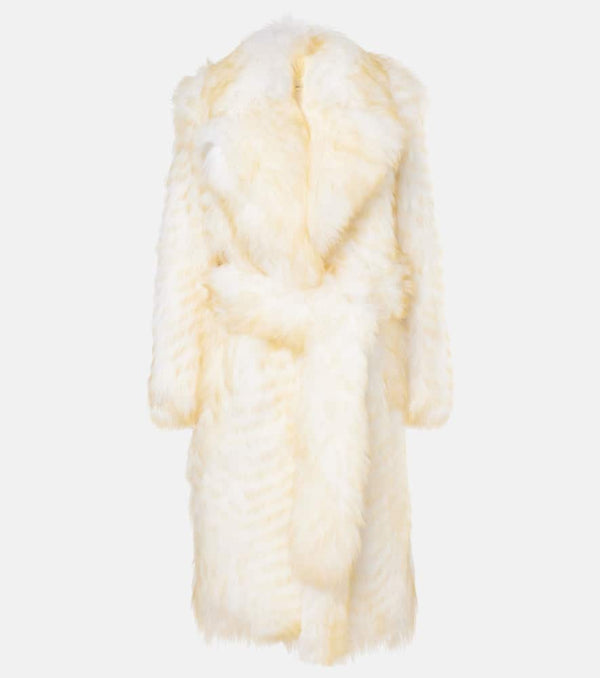 Jacques Wei Herringbone shearling wrap coat