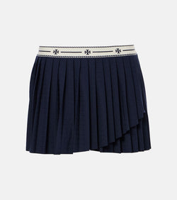 Tory Sport Pleated jacquard jersey tennis skirt