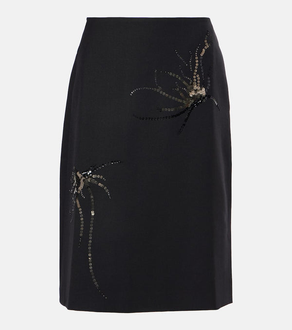 Jacques Wei Sequined wool pencil skirt