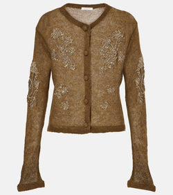 Jacques Wei Embroidered wool-blend cardigan