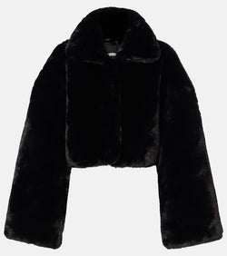 Rotate Cropped faux fur jacket