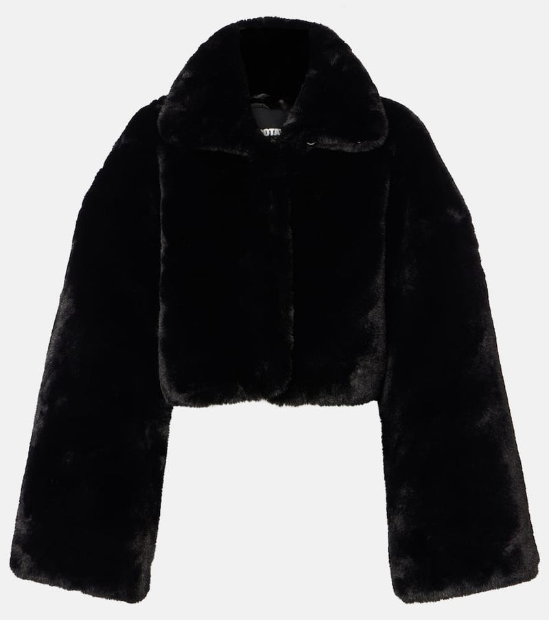 Rotate Cropped faux fur jacket