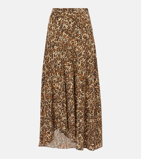 Isabel Marant Sakura leopard-print silk-blend midi skirt