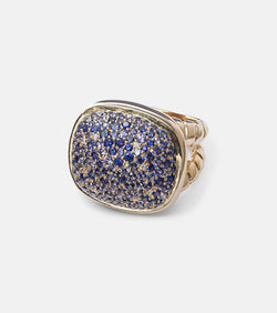 Marina B Tigella 18kt gold ring with sapphires and diamonds