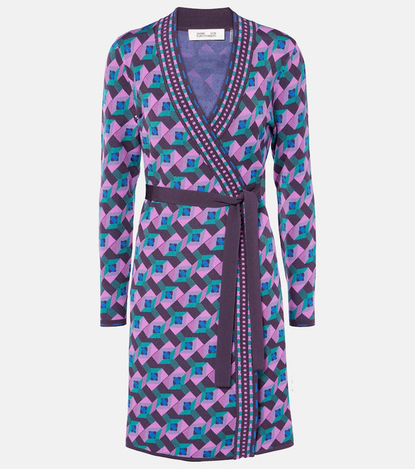 Diane von Furstenberg Edwina knitted jacquard wrap dress