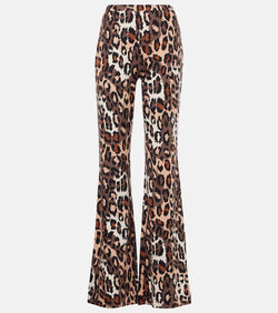 Diane von Furstenberg Brooklyn leopard-print flared pants