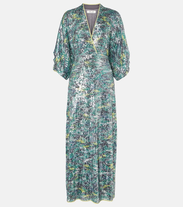 Diane von Furstenberg Jessel sequined printed maxi dress