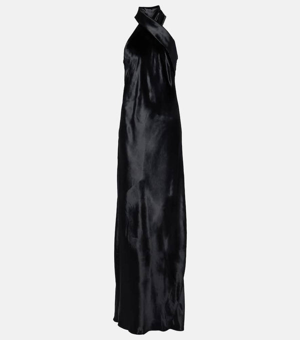 Galvan Pandora halterneck satin gown