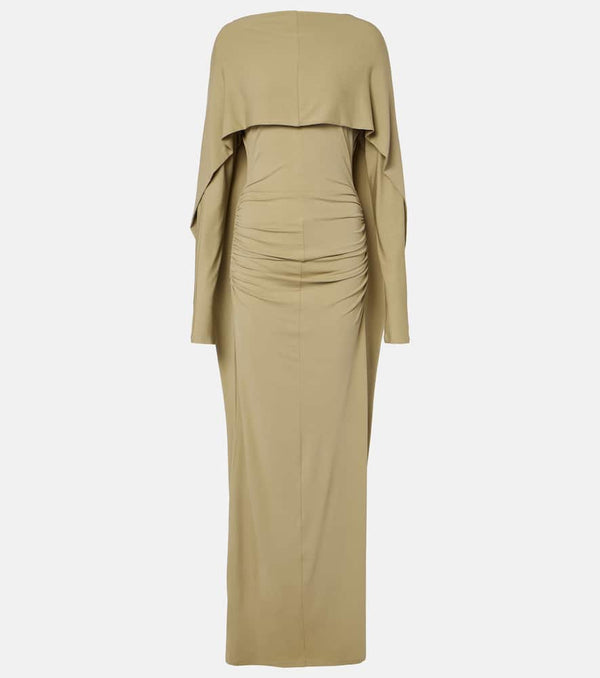 Tove Malena caped ruched jersey maxi dress