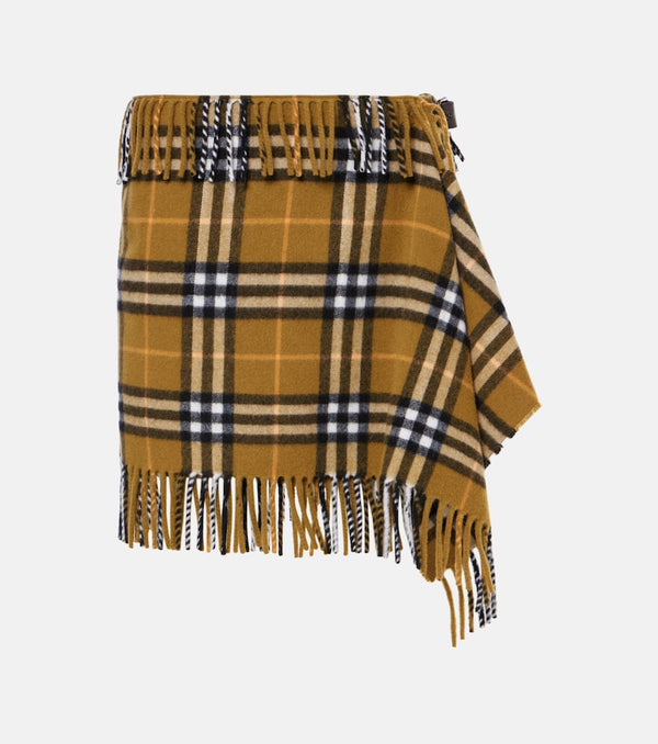 Burberry Burberry Check wool and cashmere miniskirt