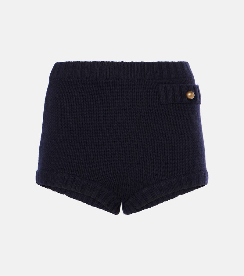 Chloé High-rise wool and cashmere shorts